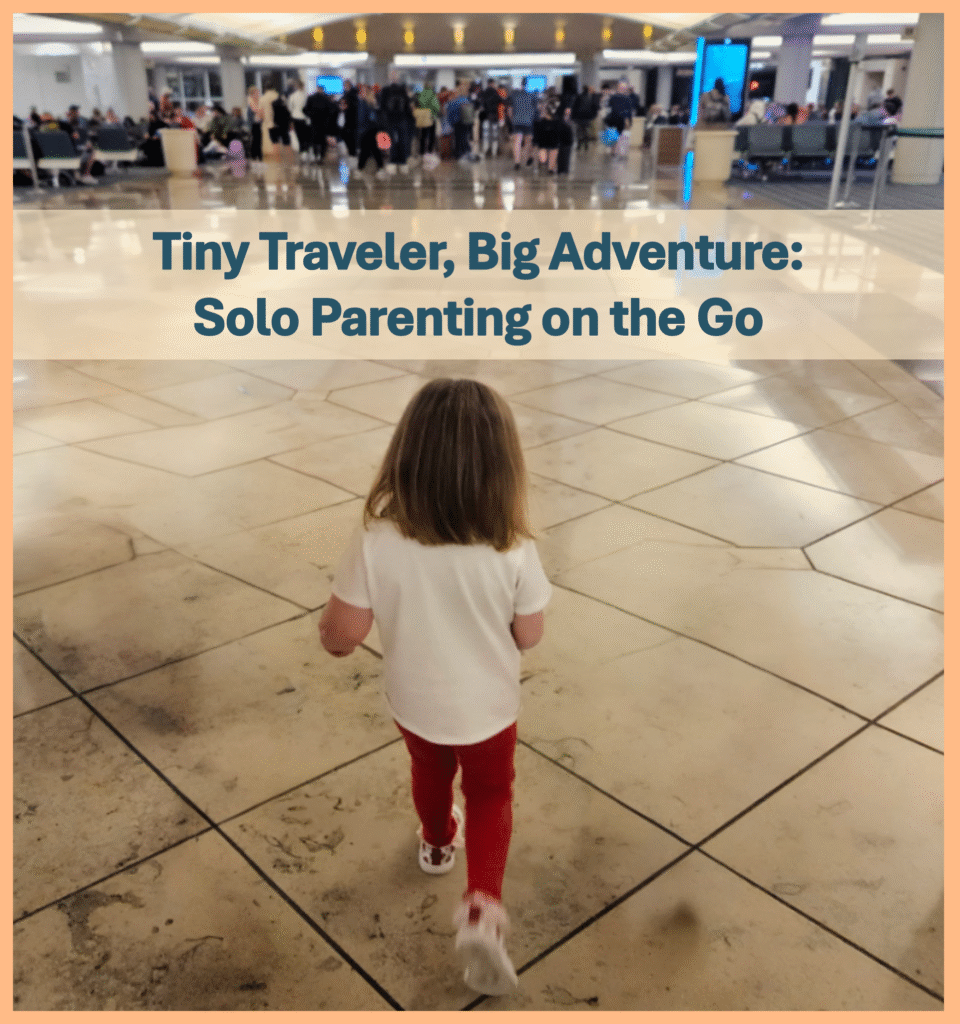 Toddler walking through the airport